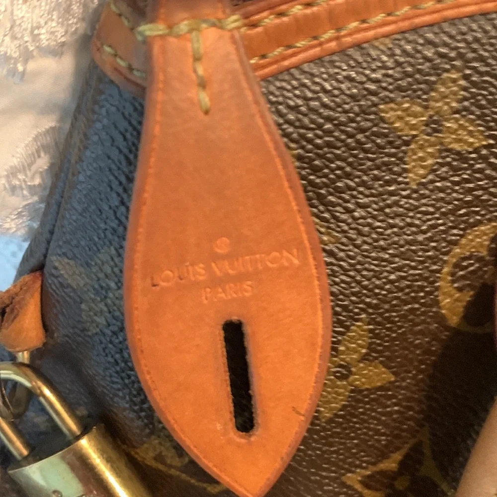 Louis Vuitton Brown Monogram Satchel with Tan Trim